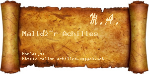 Mallár Achilles névjegykártya
